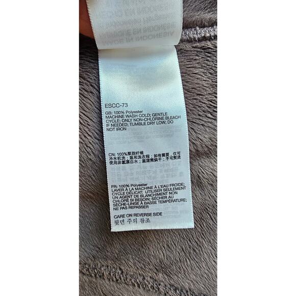 ExOfficio Women's Gray Striped Faux Fur Long Sleeve Snap Front Coat Size Small - Picture 11 of 13